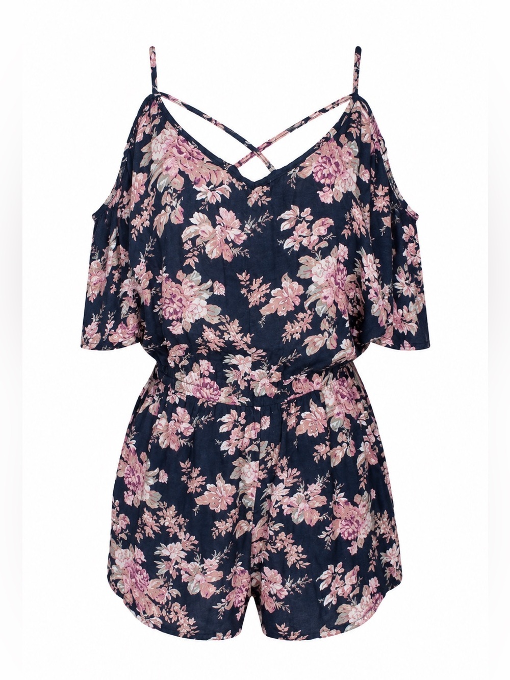 American Eagle NWT black floral romper, XXS